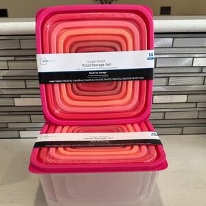 Mainstays Pink and Orange Ombre Storage Set